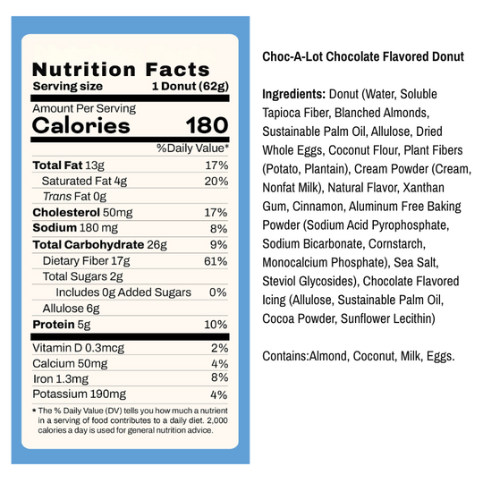 Low Carb Donuts Variety Pack (12 donuts) | 6 Chocolate and 6 Horchata | Low Carb, Keto, Gluten-Free Donuts