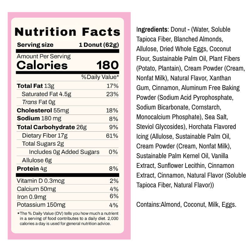 Low Carb Donuts Variety Pack (12 donuts) | 6 Chocolate and 6 Horchata | Low Carb, Keto, Gluten-Free Donuts