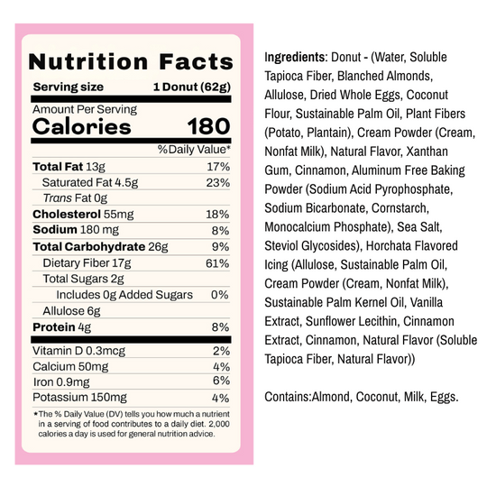 Low Carb Donuts Variety Pack (12 donuts) | 6 Chocolate and 6 Horchata | Low Carb, Keto, Gluten-Free Donuts
