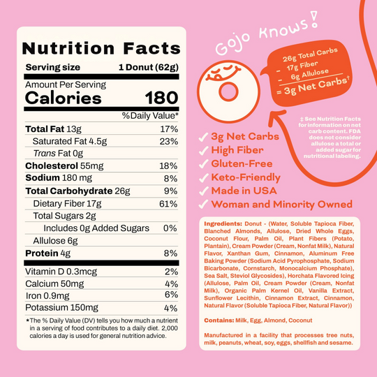 Low Carb Donuts Variety Pack (12 donuts) | 6 Chocolate and 6 Horchata | Low Carb, Keto, Gluten-Free Donuts