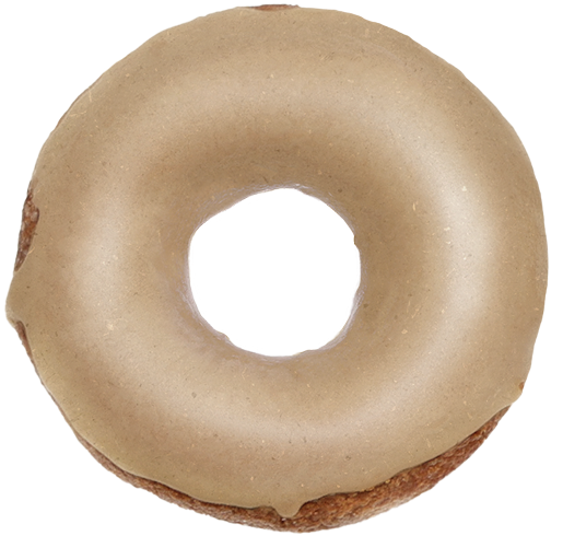 Glazed donut with a smiling face